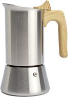 premium primula stainless steel stovetop espresso and coffee maker, 6 cup, wood handle - effortlessly brew rich coffee at home! logo