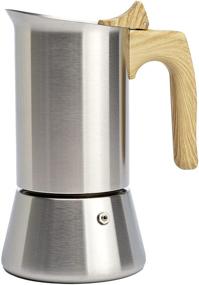 img 4 attached to Premium Primula Stainless Steel Stovetop Espresso and Coffee Maker, 6 Cup, Wood Handle - Effortlessly brew rich coffee at home!