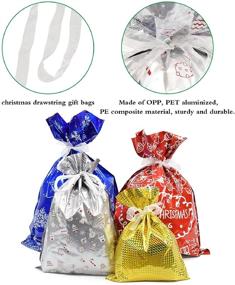 img 1 attached to 🎁 YUSONGIRL 30PCS Christmas Wrap Bags: Festive Xmas Tree Decoration with Ribbon Ties for Assorted Presents, Ideal for Weddings, Parties, and New Year Celebrations - B Patterns Included!