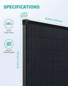 img 3 attached to 🌞 Nekteck 100W Monocrystalline Solar Panel | Waterproof Design, High-Efficiency Module for Boat, RV, Camping Off-Grid Appliances Battery Charging