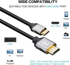 img 2 attached to 🔌 Corepearl 6 Feet Mini HDMI Cable - Flexible, Durable, and High-Speed (Mini HDMI to HDMI) for Camcorders, Cameras, Game Consoles to HDTV - Supports Ethernet, 3D, 4K HDR, ARC (4K@60Hz 18Gbps)