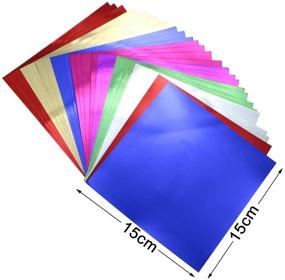 img 3 attached to 💌 Newbested 140 Sheets Foil Color Cardstock Folding Paper - Metallic Mirror Board Origami Sheets for DIY Cards, Invitations, Scrapbooking, Art and Craft - 7 Colors, 6" x 6