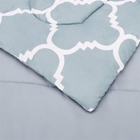 img 1 attached to 🛏️ Amazon Basics 5-Piece Bed-In-A-Bag Comforter Bedding Set - Lightweight Microfiber, Twin/Twin XL Size, Dusty Blue Trellis Design