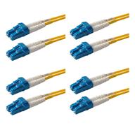 speedyfibertx: 4-pack 0.2m lc to lc fiber patch cable for high-speed data transfer, corning smf-28 singlemode 9/125um ultra optical fiber, duplex, os1/os2 compatible, yellow riser ofnr jacket logo