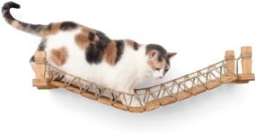 img 3 attached to 🐾 CatastrophiCreations Wall-Mounted Cat Bridge: A Playful Lounge and Toy Tree Tower for Pets