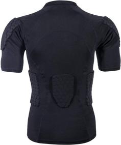 img 2 attached to Men's Protective Gear Compression Padded Shirt – Sports Shock Rash Guard for Soccer and Basketball with Chest and Rib Guards