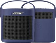 silicone case for bose soundlink color bluetooth speaker ii - travel carrying case with handle, stand up speaker cover for ultimate protection (midnight blue) logo