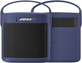 img 4 attached to Silicone Case for Bose SoundLink Color Bluetooth Speaker II - Travel Carrying Case with Handle, Stand Up Speaker Cover for Ultimate Protection (Midnight Blue)