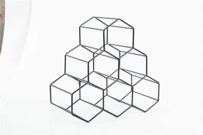 img 4 attached to 🏮 Stylish Asian Home Geometric Hexagon 6-Bottle Wine Rack for Elegant Countertop Storage