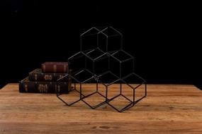 img 1 attached to 🏮 Stylish Asian Home Geometric Hexagon 6-Bottle Wine Rack for Elegant Countertop Storage