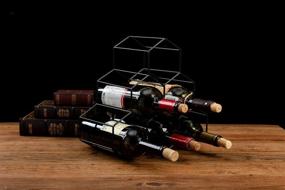 img 3 attached to 🏮 Stylish Asian Home Geometric Hexagon 6-Bottle Wine Rack for Elegant Countertop Storage