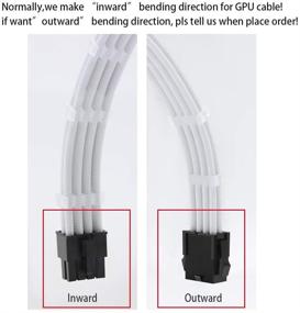 img 1 attached to 🔌 Qingsea 16AWG Power Supply Sleeved Wire Cable Set: ATX 1x24-Pin / 1x4+4-Pin EPS / 2x6+2-Pin PCI-E Extension Cables (30CM) with Combs - White