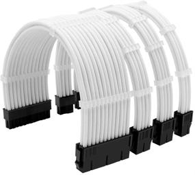 img 4 attached to 🔌 Qingsea 16AWG Power Supply Sleeved Wire Cable Set: ATX 1x24-Pin / 1x4+4-Pin EPS / 2x6+2-Pin PCI-E Extension Cables (30CM) with Combs - White