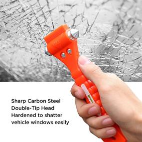 img 1 attached to 🔨 IPOW 4 PCS Car Safety Antiskid Hammer Seatbelt Cutter Emergency Window Breaker Auto Rescue Disaster Escape Life-Saving Tool, Big