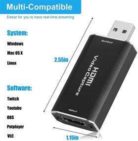 img 2 attached to 🎥 High-Definition 1080p 30fps Video Capture Cards Audio Capture Adapter, HDMI to USB 2.0 - Record Directly to Computer for Gaming, Streaming, Teaching, Video Conference or Live Broadcasting