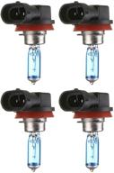 esupport h11 55w 6000k xenon gas halogen headlight white light lamp bulbs pack of 4 logo