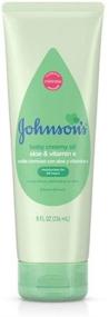 img 2 attached to 👶 Johnson's Baby Creamy Oil with Aloe Vera & Vitamin E, Non-Greasy, 8 FL OZ Tube (236 mL) - Pack of 3