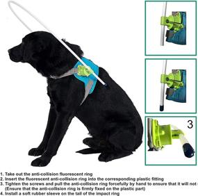 img 3 attached to 🐶 Enhance Blind Pet Mobility with the M Blue Blind Dog Harness & Face Protection Set