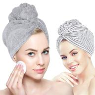 🔥 laluztop hair towel wrap for women: ultra soft hair drying towels with button - anti frizz, super absorbent & quick dry hair turban (2 pack) - ideal for drying curly, long & thick hair logo