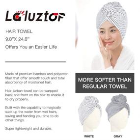 img 3 attached to 🔥 Laluztop Hair Towel Wrap for Women: Ultra Soft Hair Drying Towels with Button - Anti Frizz, Super Absorbent & Quick Dry Hair Turban (2 Pack) - Ideal for Drying Curly, Long & Thick Hair
