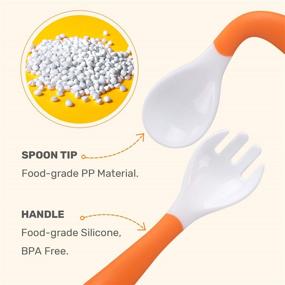 img 3 attached to 👶 Baby Utensils Set: 3 Sets of Cute Stone Toddlers Feeding Training Spoons and Forks - Easy Grip, Heat-Resistant, Bendable, BPA Free | Great Self-Feeding Learning Tools for Kids