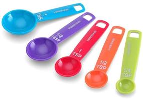 img 2 attached to Colorful Farberware Measuring Spoons, Set of 5 - Vibrant Mix of Colors