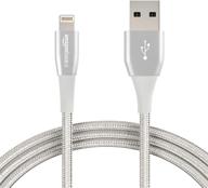 📱 amazon basics premium collection: 2-pack double nylon braided usb a cable with lightning connector – mfi certified apple iphone charger – 6ft silver logo