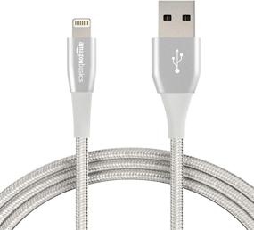 img 4 attached to 📱 Amazon Basics Premium Collection: 2-Pack Double Nylon Braided USB A Cable with Lightning Connector – MFi Certified Apple iPhone Charger – 6ft Silver