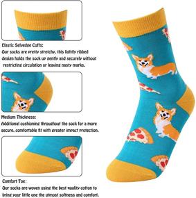 img 1 attached to 🦈 HappyPop Kids Novelty Crazy Shark Animal Space Sports Food Crew Socks - Perfect Gift for Boys and Girls