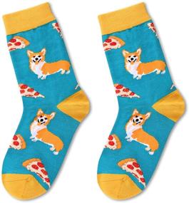 img 2 attached to 🦈 HappyPop Kids Novelty Crazy Shark Animal Space Sports Food Crew Socks - Perfect Gift for Boys and Girls