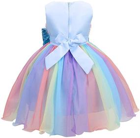 img 3 attached to Enchanting Princess Tulle Dress: 3D Flowers, Rainbow Birthday, Pageant, and Wedding Partywear