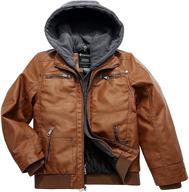 🧥 optimized search: boys' wantdo leather flight bombers - removable jackets & coats logo