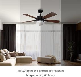 img 1 attached to 52'' 5-Blade Smart Ceiling Fan with Remote Control, DC Motor and 10 Speeds, 🌀 Dimmable LED Light Kit, Smafan Apex: Compatible with Google Assistant, Amazon Alexa, and Siri Shortcut