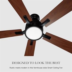 img 3 attached to 52'' 5-Blade Smart Ceiling Fan with Remote Control, DC Motor and 10 Speeds, 🌀 Dimmable LED Light Kit, Smafan Apex: Compatible with Google Assistant, Amazon Alexa, and Siri Shortcut