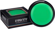 🎙️ inventiv 30 second custom recordable talking button: create your own message and play it back in high-quality sound - includes 15 phrase stickers (green) logo