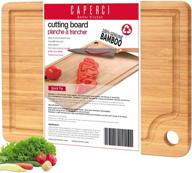 🔪 caperci extra large bamboo cutting board 18''x12'' - heavy duty butcher block for meat, vegetables & serving tray logo