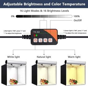img 3 attached to FOSITAN 32x32 inch Photo Light Box Kit: Professional Shooting Tent with Bi-Color LED Lights and Dimmable 252 LED Beads - Includes 5 Backdrops