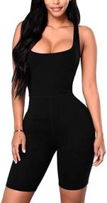 img 4 attached to YMDUCH Womens Sleeveless Bodycon Jumpsuit Women's Clothing and Jumpsuits, Rompers & Overalls