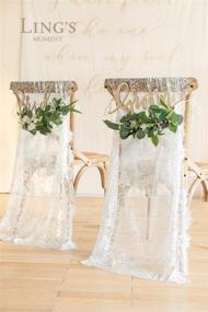 img 3 attached to 🌸 Ling's Moment Wedding Chair Signs Set of 2 - Bride and Groom Chair Signs, Floral Rustic Boho Wedding Reception Decorations