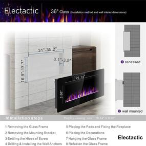 img 1 attached to 🔥 Electactic 36" Electric Fireplace - Recessed & Wall Mounted | Fireplace Heater & Linear Fireplace | Timer, Remote Control | Adjustable Flame Color | 750w/1500w | Black