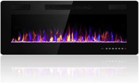 img 4 attached to 🔥 Electactic 36" Electric Fireplace - Recessed & Wall Mounted | Fireplace Heater & Linear Fireplace | Timer, Remote Control | Adjustable Flame Color | 750w/1500w | Black
