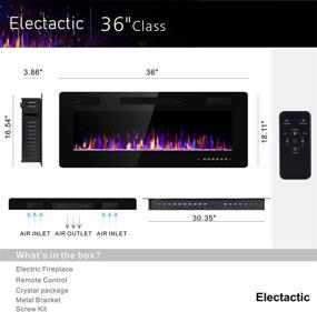 img 3 attached to 🔥 Electactic 36" Electric Fireplace - Recessed & Wall Mounted | Fireplace Heater & Linear Fireplace | Timer, Remote Control | Adjustable Flame Color | 750w/1500w | Black