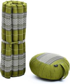 img 3 attached to 🧘 LEEWADEE Organic Meditation Cushion Set: Round Zafu Pillow and Large Square Zabuton Mat for Floor Seating - Eco-Friendly, Natural Kapok Fill