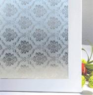 🪟 soqool decorative privacy window film 17.7" x 78.7" - static cling vinyl covering for home/bathroom glass - removeable & reusable logo