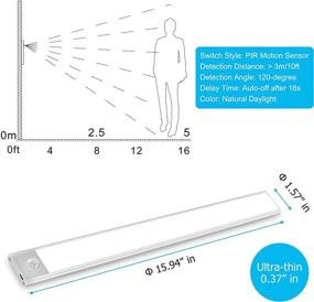 img 2 attached to 💡 Convenient USB Rechargeable LED Closet Light with Motion Sensor - Cotanic Cabinet Lights for Cabinet, Wardrobe, Kitchen, Hallway