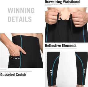 img 1 attached to BALEAF Men's Thermal Fleece Running Tights with Water Resistant Pockets - Ideal Cycling Pants for Winter Cold Weather Outdoor Activities