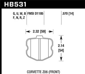 img 1 attached to Тормозные накладки Hawk Performance HP Plus, модель HB531N.570.