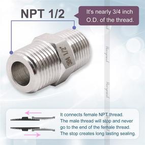 img 3 attached to Horiznext Nipple Stainless Threaded Fitting