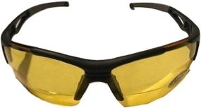 img 4 attached to 🕶️ HD Night Driving Safety Glasses with Bifocal Readers, Unisex Wrap Around Yellow Lens Sunglasses for Men and Women, ANSI z87.1 Safety Glasses, Black / Yellow Lens + 2.50 Strength