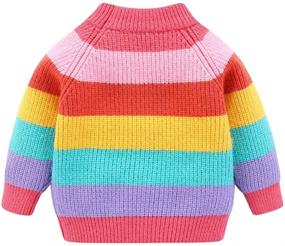 img 3 attached to 🌈 Adorable Rainbow Stripe Sweater Pullover for Little Boys and Girls - Mud Kingdom